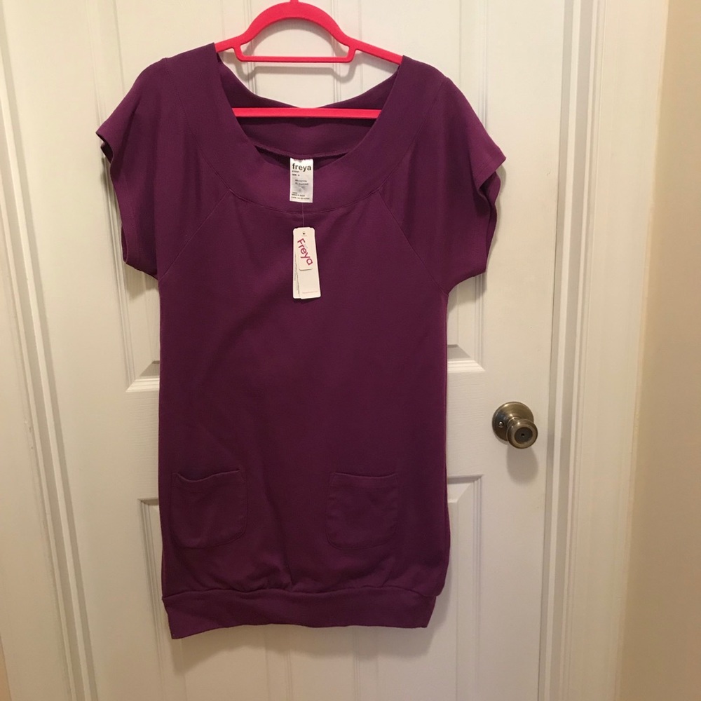 Freya Purple Tunic Style Top/Dress/Beach Coverup/Lounge Wear NWT